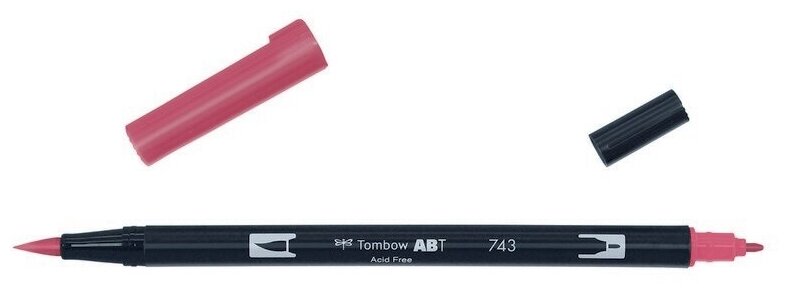 Маркер-кисть Tombow ABT Dual Brush Pen 743 ярко розовый