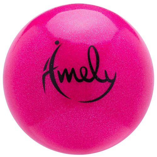 фото Мяч для художественной гимнастики amely agb-303 19 см, оранжевый, с насыщенными блестками