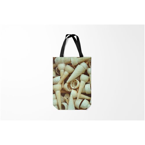 фото Сумка-шоппер / 31х42 см / популярные иллюстрации / еда рожки burnettie