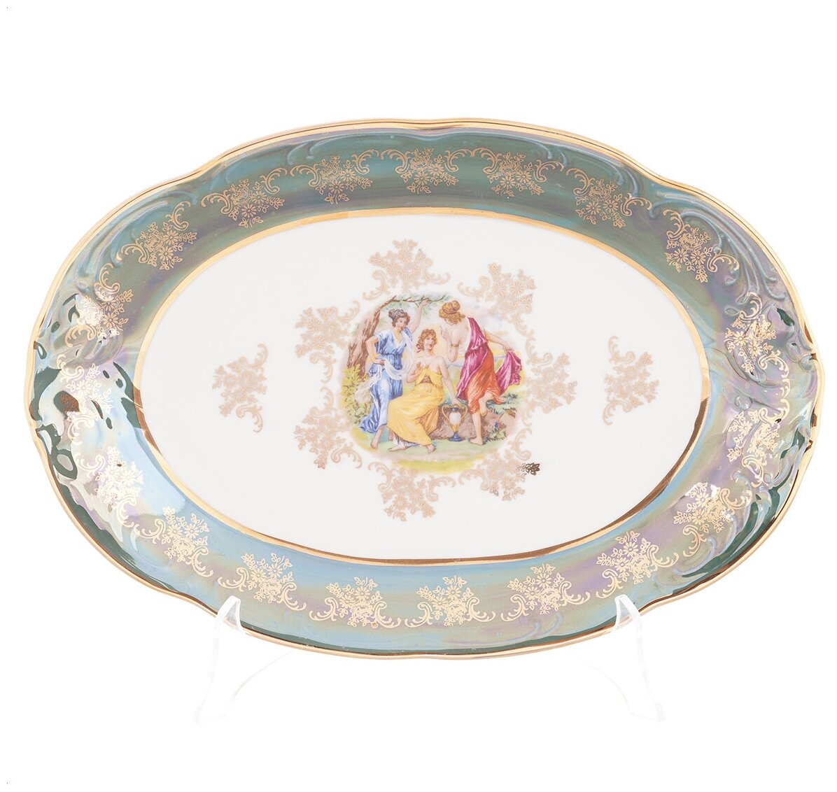 фото Carlsbad Блюдо овальное Carlsbad Фредерика Мадонна Зеленая 32 см