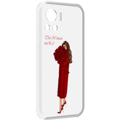 Чехол MyPads девушка-полностью-в-красном женский для Motorola Edge 30 Ultra задняя-панель-накладка-бампер