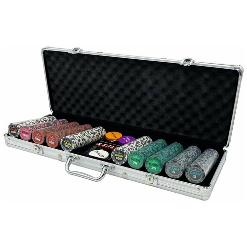 Покерный набор CASH, 500 фишек 14 г с номиналом в чемодане