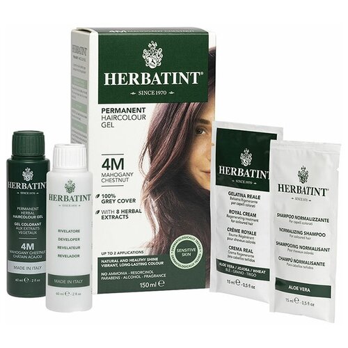 Herbatint permanent hair color gel, 4M махагоновый каштан, 150 мл