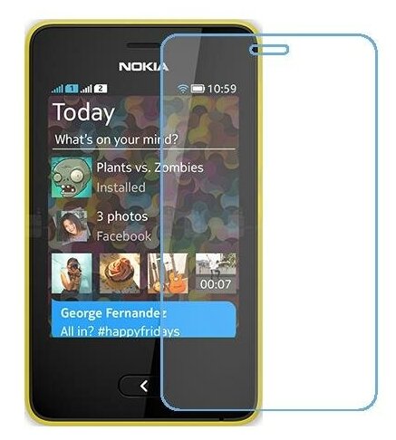 Nokia Asha 501 защитный экран из нано стекла 9H одна штука