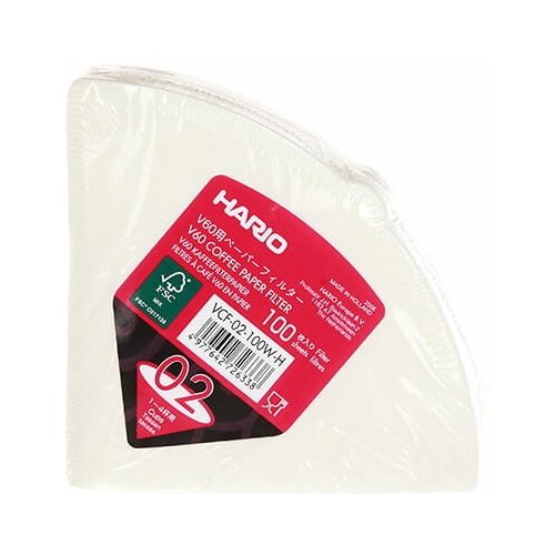 Фильтры бумажные белые для воронок Hario 100шт