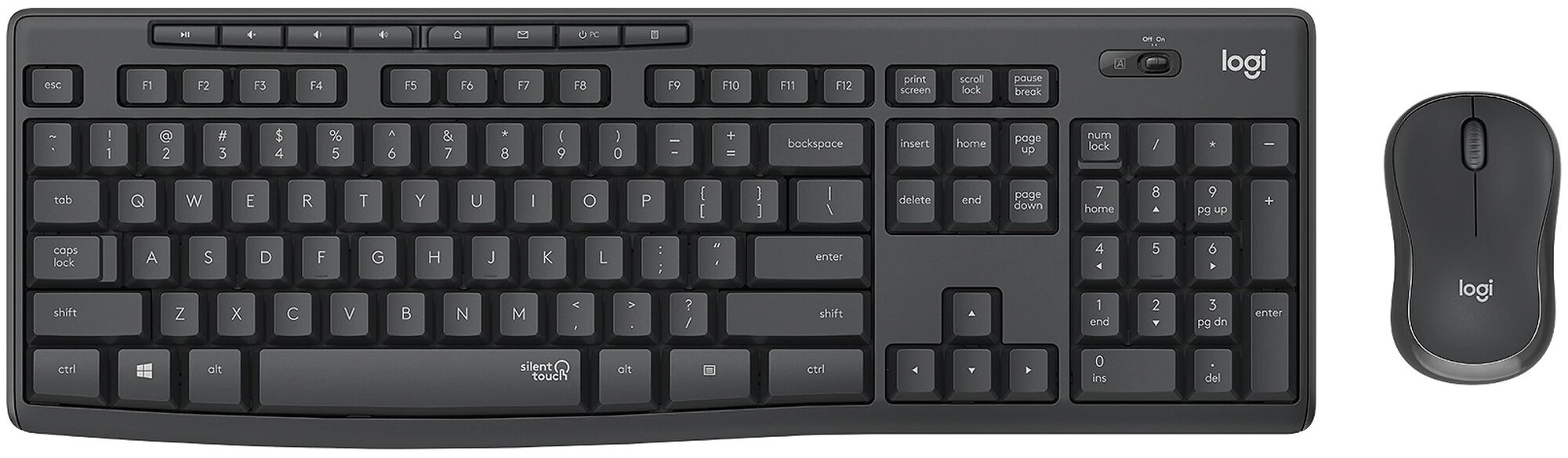 Комплект клавиатура + мышь Logitech Silent Wireless Combo MK295