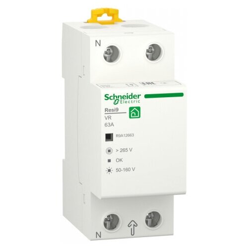 реле контроля напряжения rm22ua33mr – schneider electric – 3606480792250 Реле напряжения 1P+N 63А 230В 50Гц Resi9 Schneider Electric