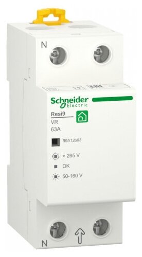 Реле напряжения 1P+N 63А 230В 50Гц Resi9 Schneider Electric