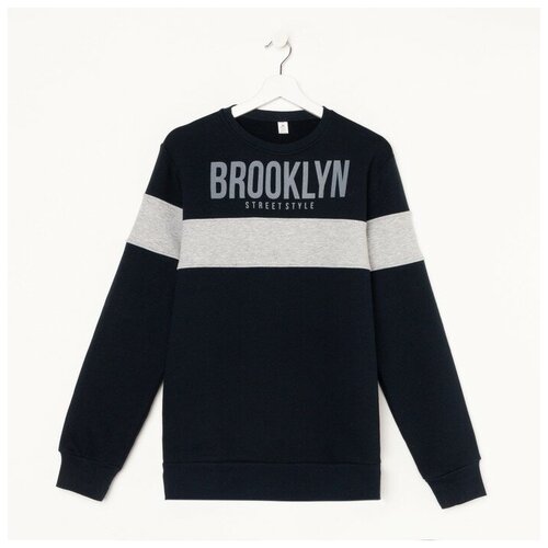 Свитшот мужской, цвет синий/серый, размер 46