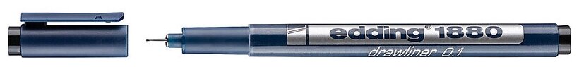 Edding Ручка капиллярная DrawLiner E-1880, E-1880-0.1/1, черный цвет чернил, 1 шт.