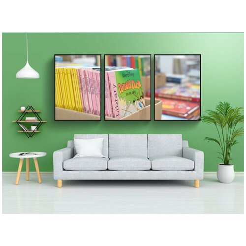 фото Набор модулных постеров для интерьера "comic-con, комиксы, книги" 60x90 см. в тубусе, без рамки lotsprints