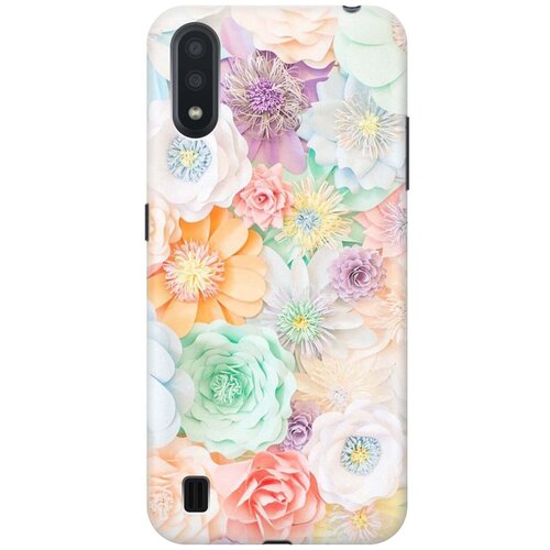 фото Ультратонкий силиконовый чехол-накладка для samsung galaxy a01 с принтом "цветочное многообразие" gosso