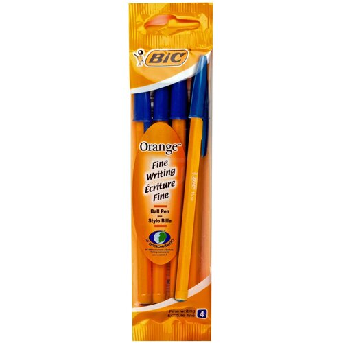 Набор ручек Bic Orange Original шариковых синих 4шт