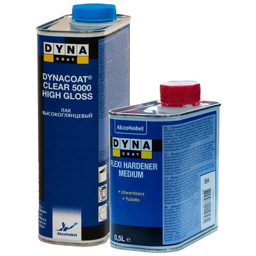 Комплект (лак, отвердитель для лака) Dynacoat Clear 5000 HS + Flexi Hardener Medium 1 мл 500 мл