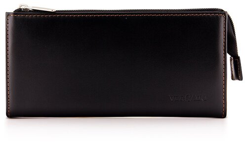 Кошелек Versado VD097 black, фактура гладкая, черный