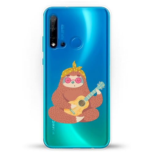 фото Силиконовый чехол лама с гитарой на huawei nova 5i andy & paul