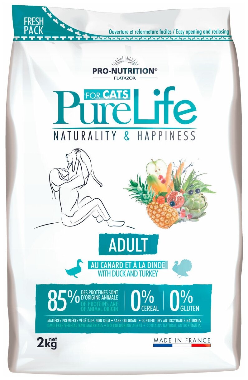 FLATAZOR PURE LIFE ADULT для взрослых кошек (2 кг)