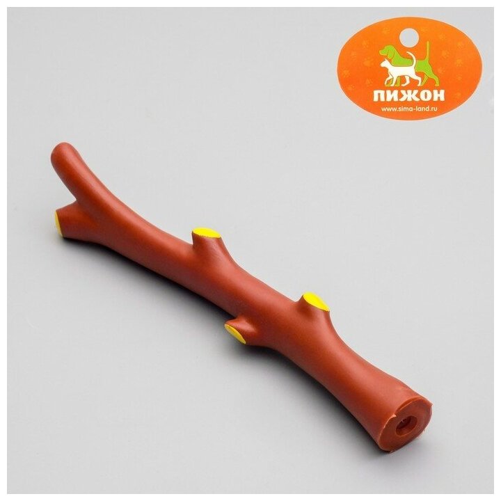 Пижон Игрушка пищащая "Ветка" для собак, 21,5 см, коричневая