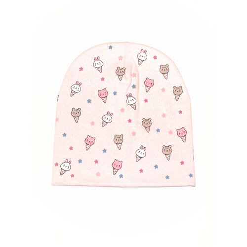 фото Шапка для девочки демисезонная из двойного трикотажа, размер 50-54 нет бренда