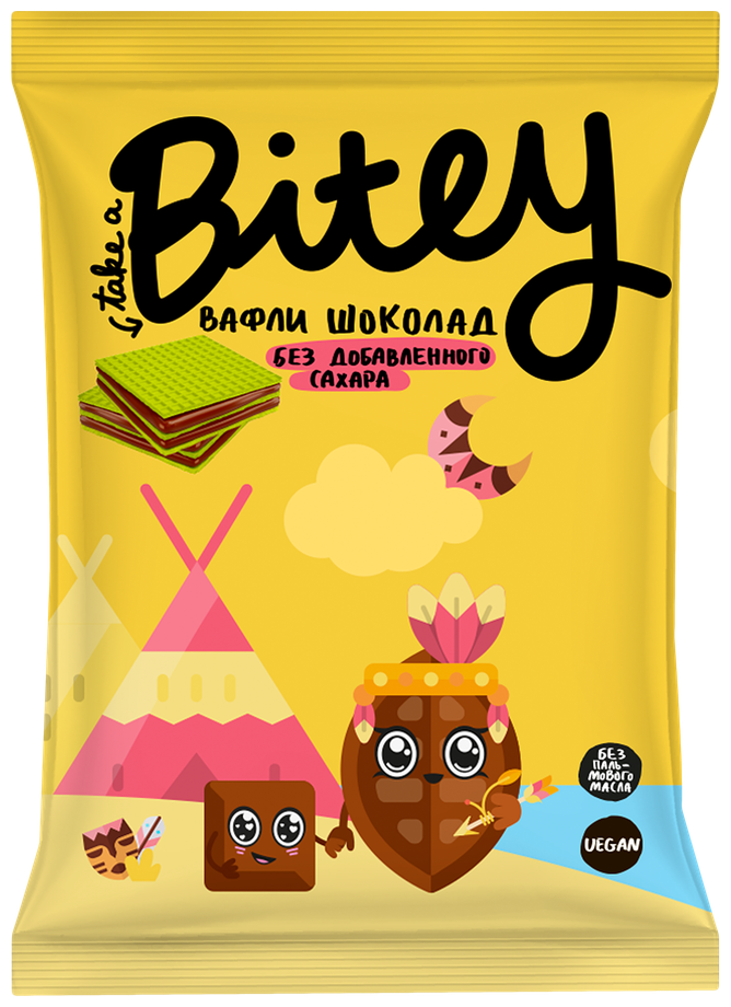 Вафли детские Take a Bitey "Шоколад", без сахара, без глютена, байт, 35гр - фотография № 5