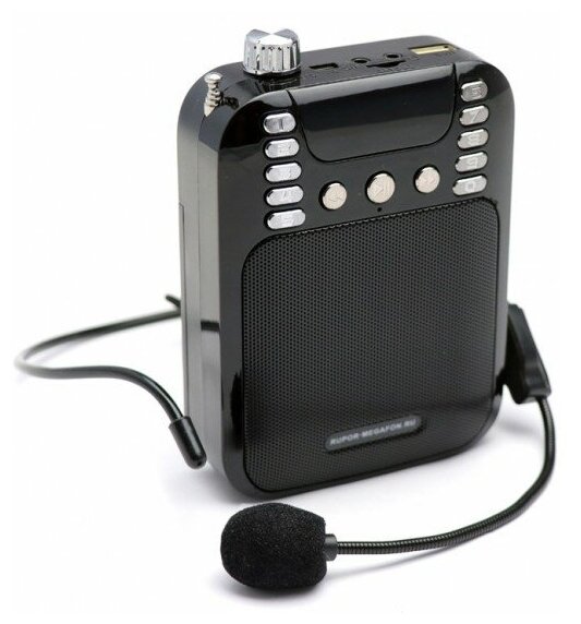 Громкоговоритель усилитель голоса поясной мегафон РМ-74 с USB/МP3 запись bluetooth 2 аккумулятора