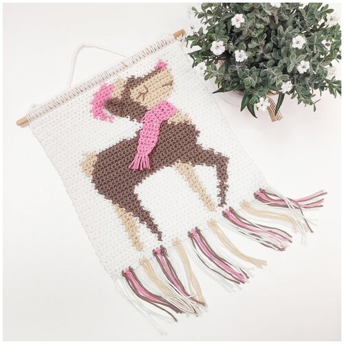 фото Подарочный набор для вязания панно из пряжи своими руками "олень" sunlady