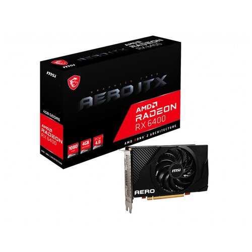 Видеокарта MSI Radeon RX 6400 AERO ITX 4096Mb RX 6400 AERO ITX 4G 1964200₽