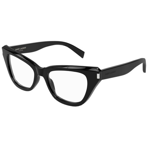 Солнцезащитные очки Saint Laurent, кошачий глаз, оправа: пластик, поляризационные, для женщин, черный
