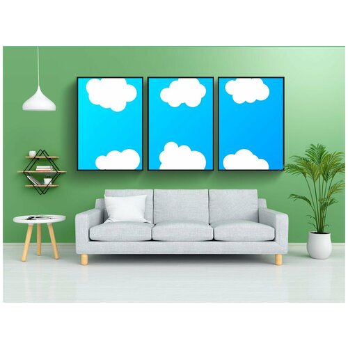 фото Набор модулных постеров для интерьера "облака, фон, небо" 60x90 см. в тубусе, без рамки lotsprints