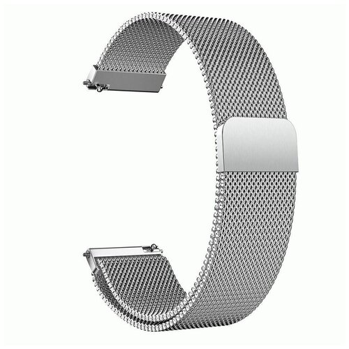 Стальной магнитный ремешок для Huawei Watch GT / GT2 / Samsung Watch 22 мм, миланская петля , серебристый.