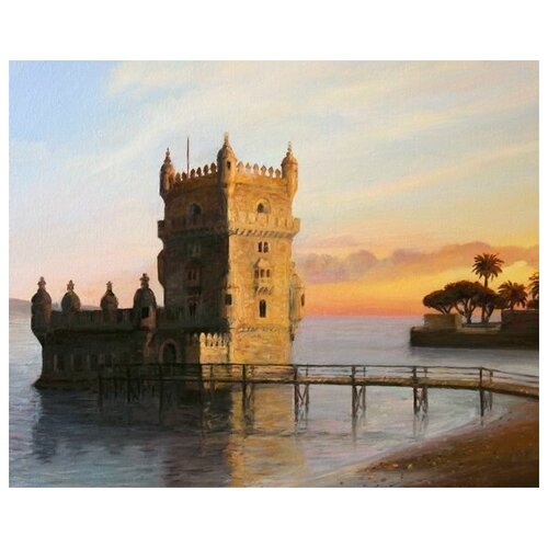 фото Постер на холсте замок на озере 62см. x 50см. твой постер