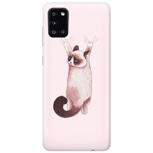фото Ультратонкий силиконовый чехол-накладка для samsung galaxy a31 с принтом "недовольный кот" gosso