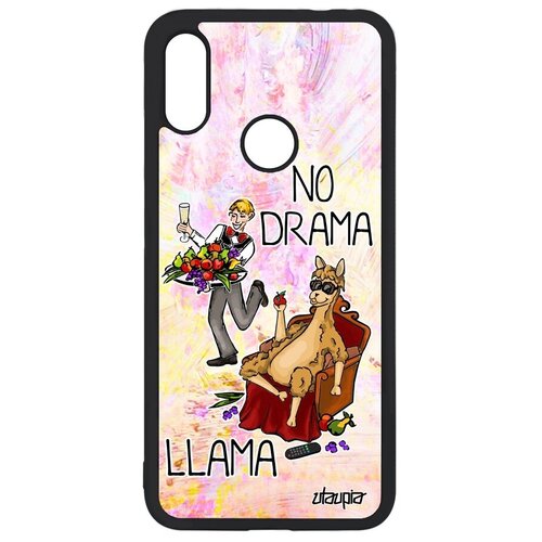 фото Противоударный чехол для // xiaomi redmi note 7 // "no drama lama" юмор лама без напрягов, utaupia, светло-зеленый