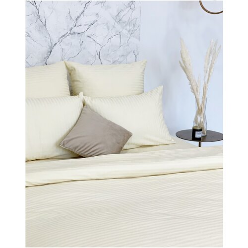 Простыня на резинке 180х200см страйп-сатин