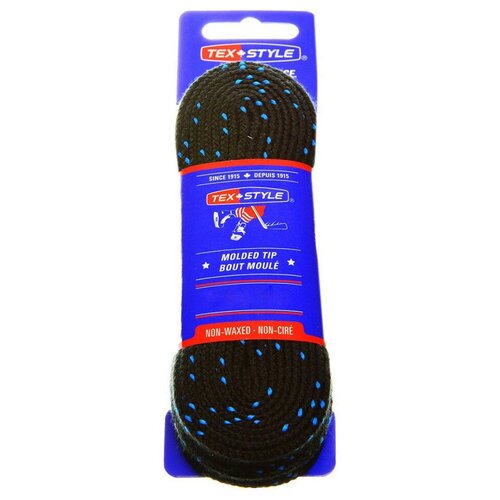 Шнурки для коньков Texstyle Double Blue Line And Molded Tip арт2000MT-BK-244 полиэс 244см черн 660₽