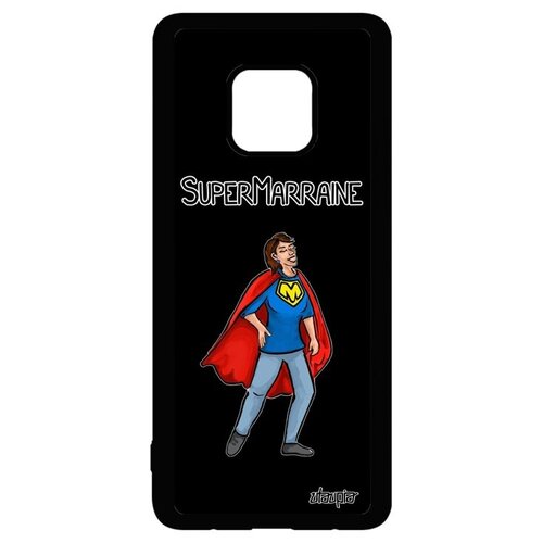 фото Яркий чехол на телефон // huawei mate 20 pro // "суперкрестная" супергерой шутка, utaupia, черный