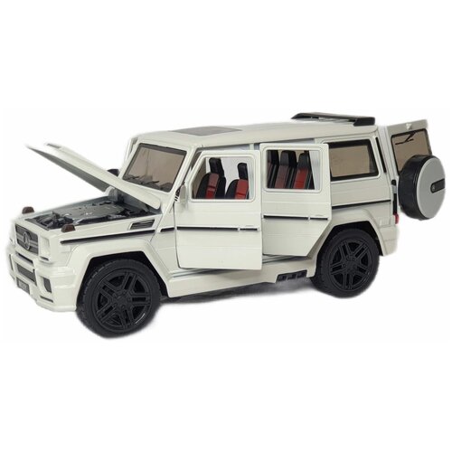 Коллекционная металлическая машинка Mercedes-Benz G65 AMG Гелик 1:24 свет, звук M929Y (Цвет: Белый)