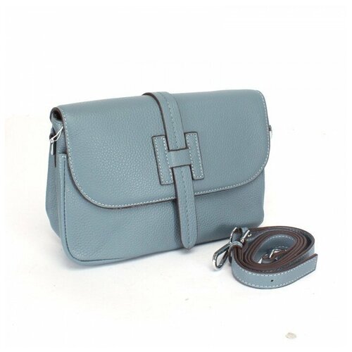 фото Сумка женская натуральная кожа opi-63-251, 1отд+карм/перег, 2плеч/рем, голубой 238819 аделия