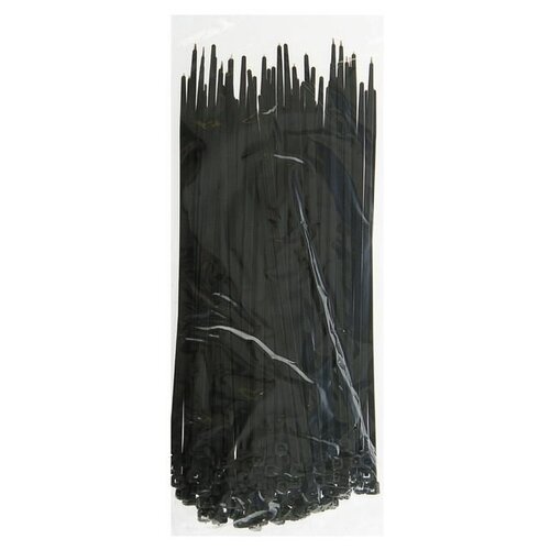 Хомут-стяжки пластиковые, 3.6х200 мм, чёрные, упаковка 100 шт. 1973122