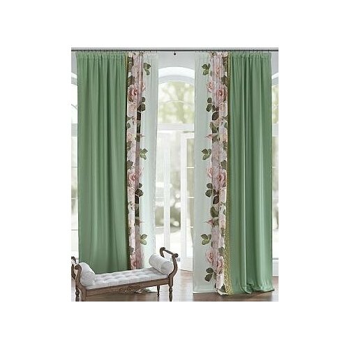 фото Комплект штор томдом лиорзис (зеленый)