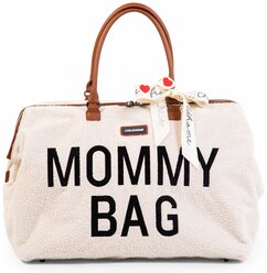 Сумка для мамы и малыша Childhome Mommy Bag Тедди Белая с пеленальным ковриком