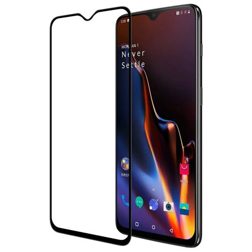 фото Защитное стекло для (oneplus 7/oneplus 6t) олеофобное / закаленное/ противоударное / полноэкранное, full glue (черная рамка) чехлы и стекла
