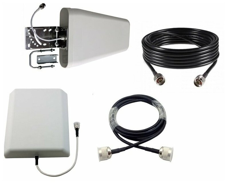 Комплект направленной уличной и панельной внутренней антенн с кабелем для репитеров