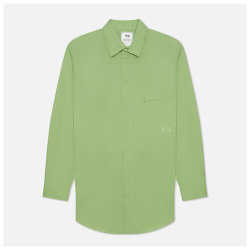 фото Мужская рубашка y-3 classic chest logo button-down зелёный , размер l