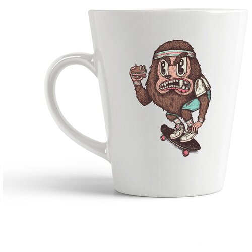 фото Кружка-латте coolpodarok монстр с гамбургером на скейте