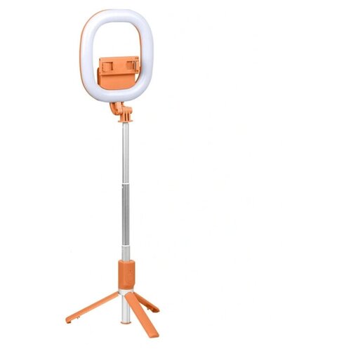Кольцевая селфи лампа R10, со штативом, оранжевая