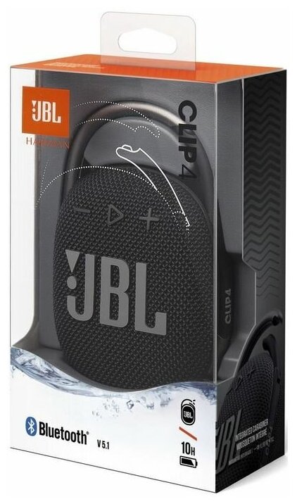 Портативная акустика JBL Clip 4 5 Вт черный