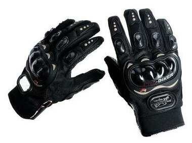 Перчатки для езды на мототехнике, с защитными вставками, пара, размер L, черные 3734847 .