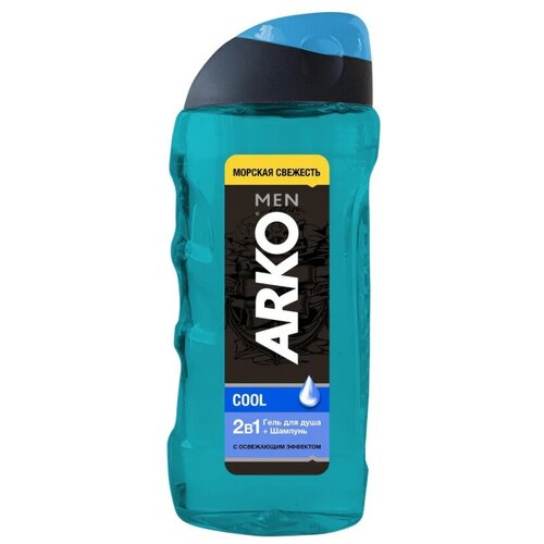 гель для душа мужской arko men 2в1 black Гель для душа + шампунь ARKO Men 2в1 Cool, 260 мл