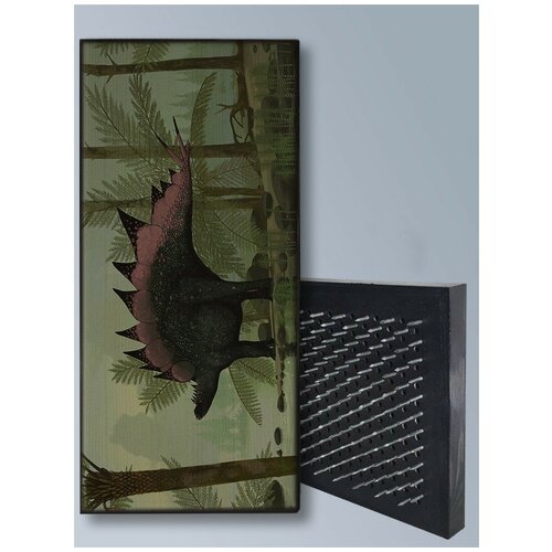 фото Доска садху / доска с гвоздями / доска для йоги / фэнтези море мифические существа динозавр - 3164 / шаг 10мм чакра